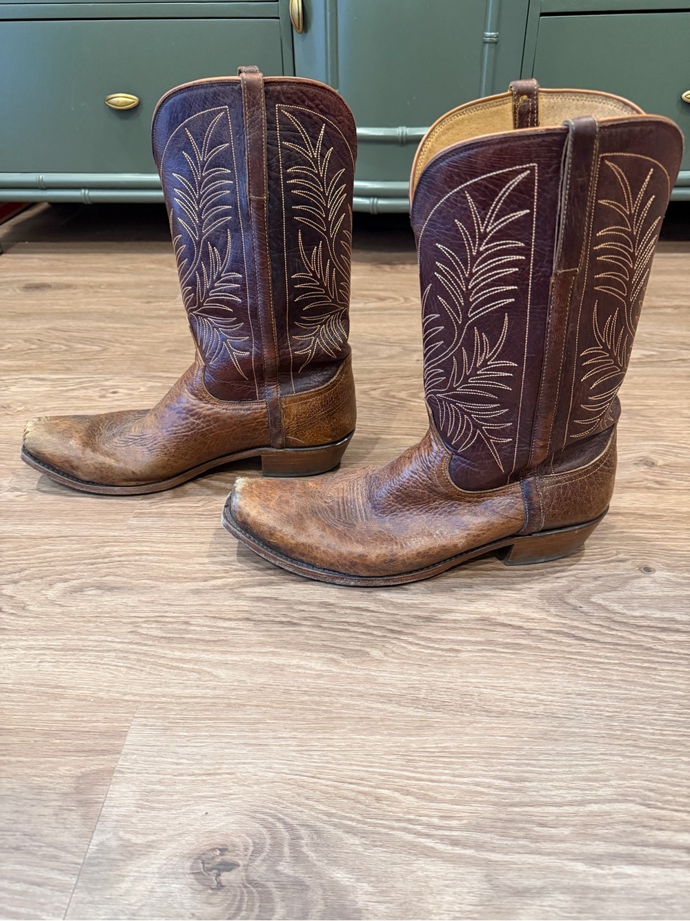 RARE Lucchese Paxson Moose Leather Boots Mens size 14D - Picture 6 of 10